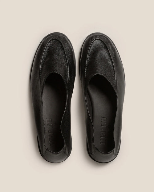 JULIOL W SUPPLE SHINY HIGH-CUT DECONSTRUCTED LAOFER / BLACK