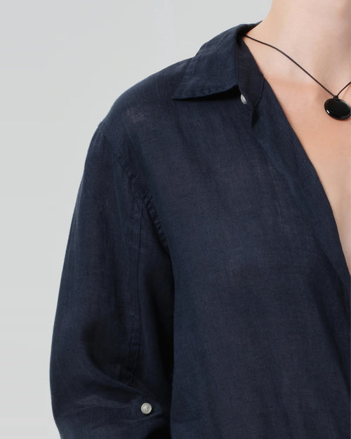 KAYLA SHRUNKEN SHIRT/ NAVY