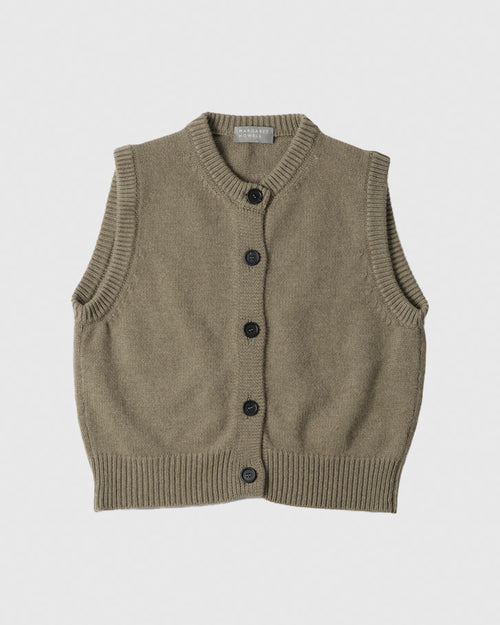 KNITTED GILET / LICHEN