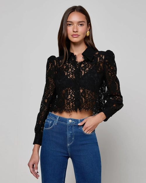 ANITA LACE BLOUSE / BLACK