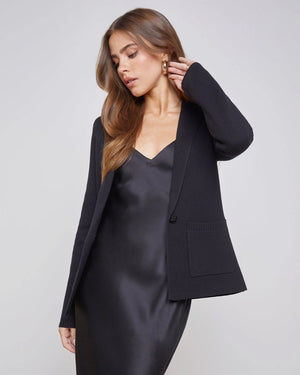 LACEY KNIT BLAZER / BLACK