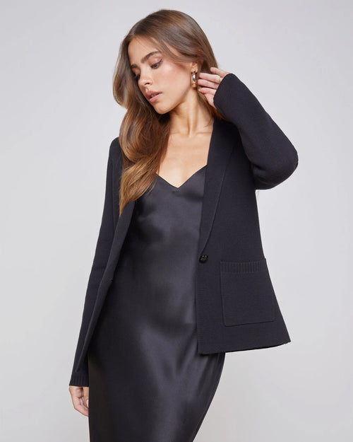 LACEY KNIT BLAZER / BLACK