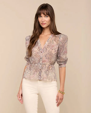 SURI TOP / TAN/MAUVE VALENCIA LEOPARD
