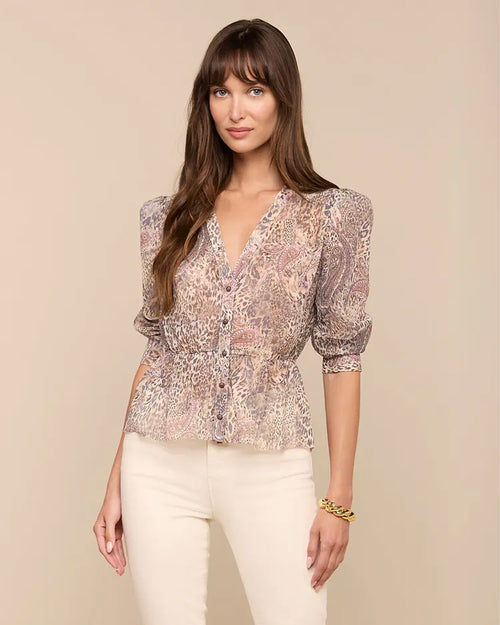 SURI TOP / TAN/MAUVE VALENCIA LEOPARD