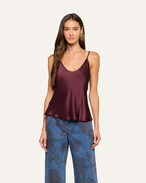 LEXI SILK CAMISOLE / DEEP SANGRIA