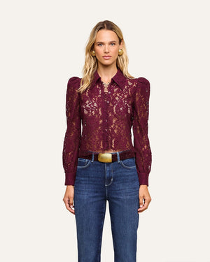 ANITA LACE BLOUSE / DEEP SANGRIA
