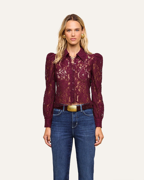 ANITA LACE BLOUSE / DEEP SANGRIA