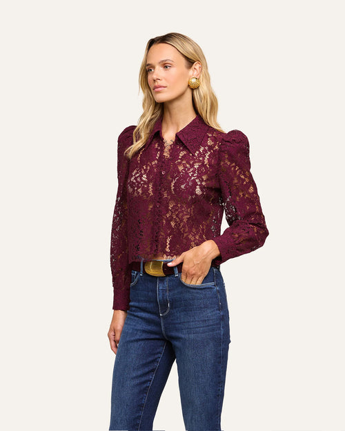 ANITA LACE BLOUSE / DEEP SANGRIA
