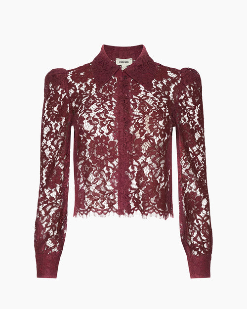 ANITA LACE BLOUSE / DEEP SANGRIA