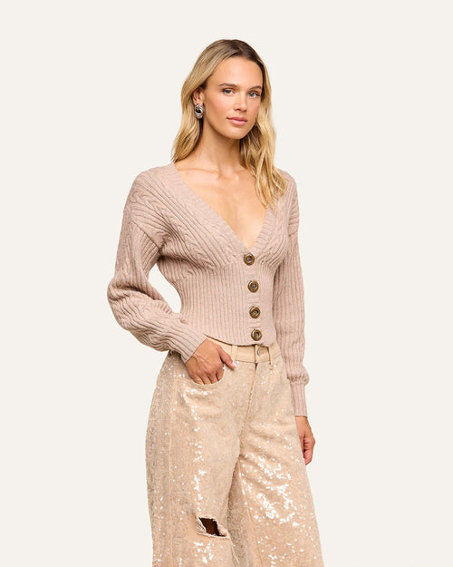 HAIL CABLED CARDIGAN / LIGHT CAPPUCCINO