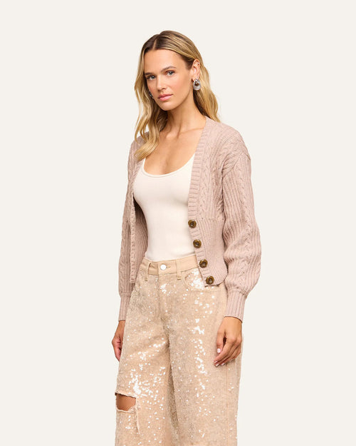 HAIL CABLED CARDIGAN / LIGHT CAPPUCCINO