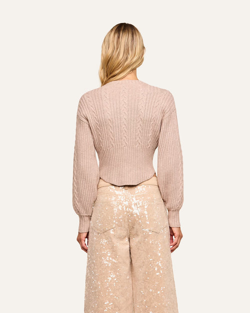 HAIL CABLED CARDIGAN / LIGHT CAPPUCCINO