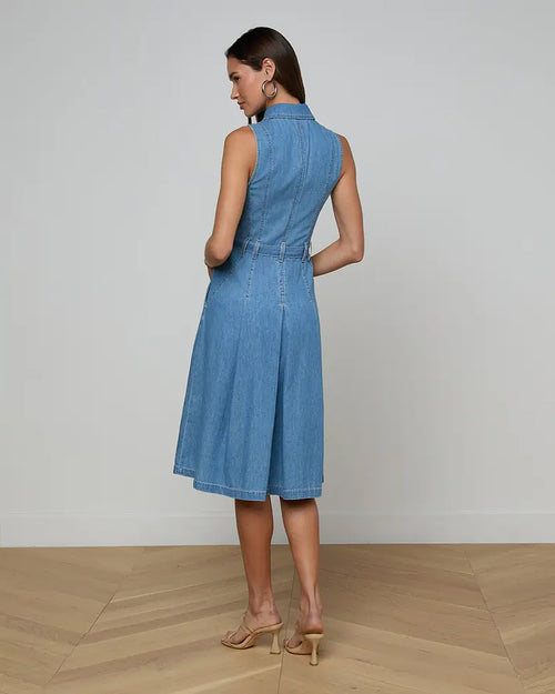 KIERAN BELTED SHIRT DRESS / ORACLE