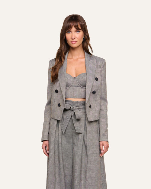 LILA TWEED BLAZER / GREY PLAID