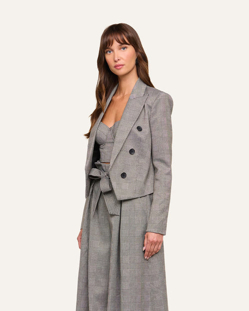LILA TWEED BLAZER / GREY PLAID