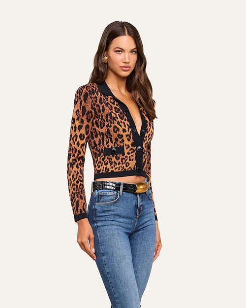 OSIRIS JACQUARD CARDIGAN / JAVAN LEOPARD
