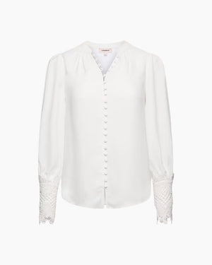 AVA LACE CUFF BLOUSE / IVORY
