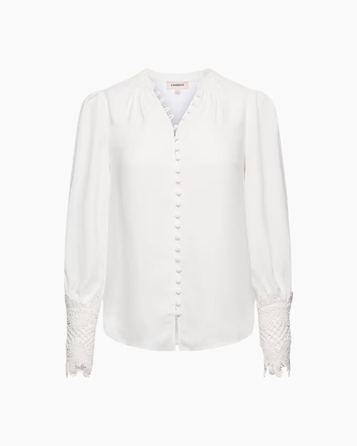 AVA LACE CUFF BLOUSE / IVORY