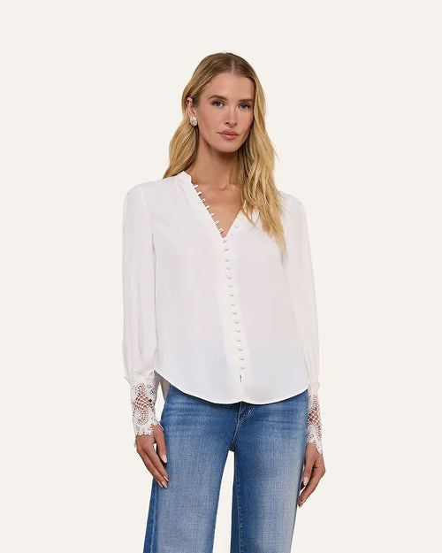 AVA LACE CUFF BLOUSE / IVORY