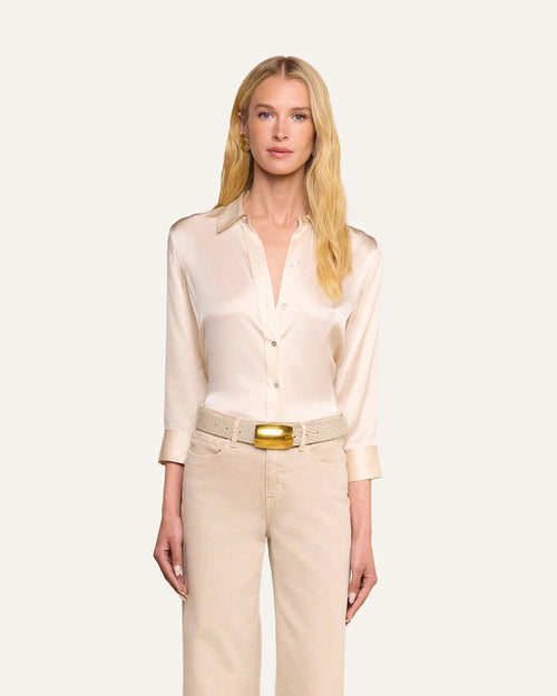 DANI SILK BLOUSE / CHAMPAGNE
