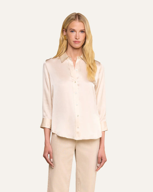 DANI SILK BLOUSE / CHAMPAGNE