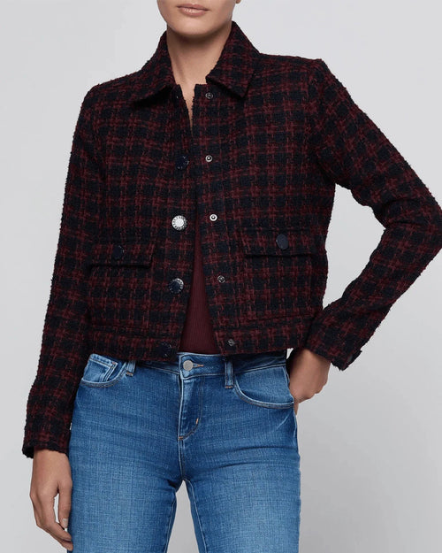 NYX TWEED JACKET / MIDNIGHT & BURGUNDY