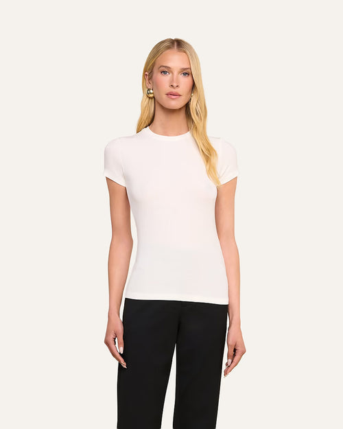RESSI MICRO-RIB TEE / WHITE