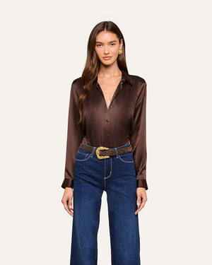 TYLER SILK BLOUSE / DARK JAVA