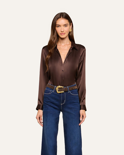 TYLER SILK BLOUSE / DARK JAVA