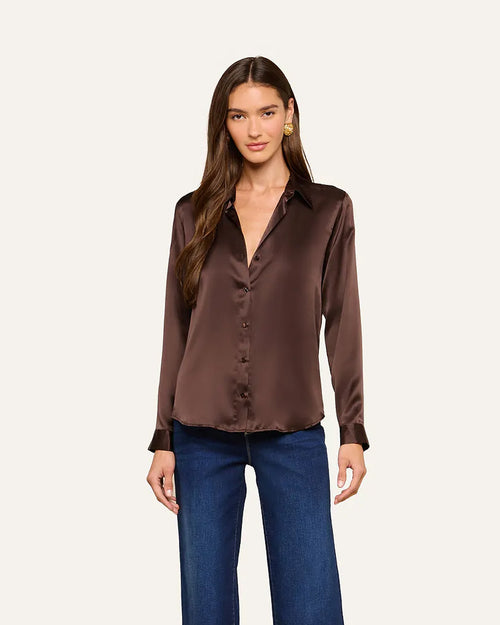 TYLER SILK BLOUSE / DARK JAVA