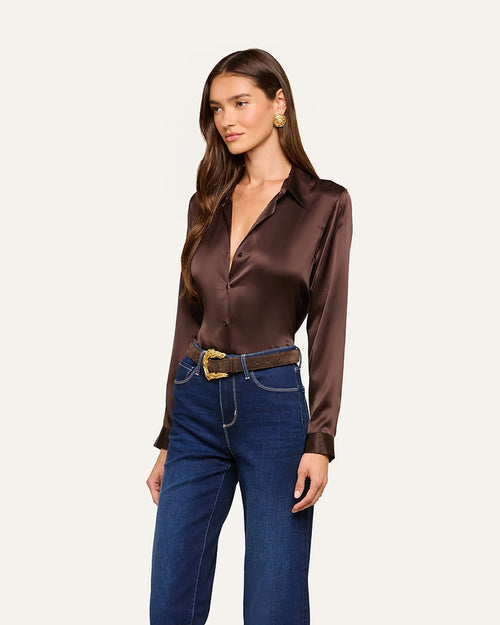 TYLER SILK BLOUSE / DARK JAVA