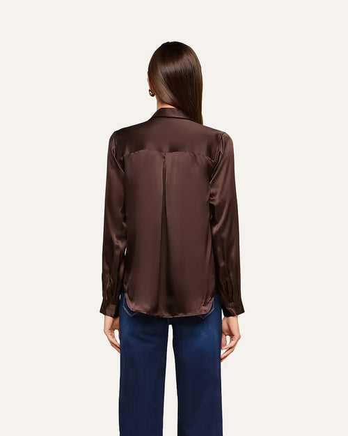 TYLER SILK BLOUSE / DARK JAVA