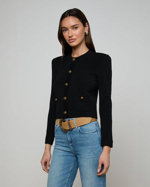 PATSY CREW CARDI / BLACK/GOLD
