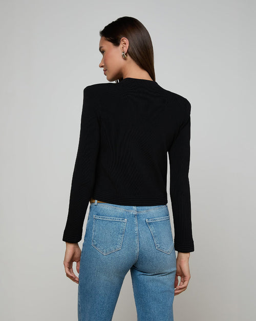 PATSY CREW CARDI / BLACK/GOLD