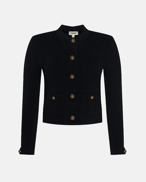 PATSY CREW CARDI / BLACK/GOLD
