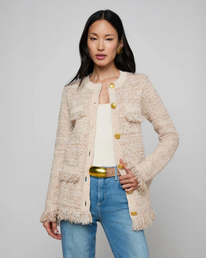 KASTORIA FRINGE CARDIGAN / NATURAL BOUCLE