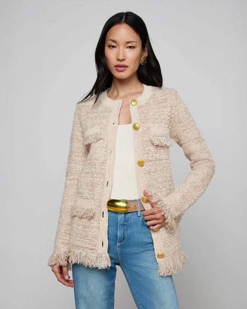 KASTORIA FRINGE CARDIGAN / NATURAL BOUCLE
