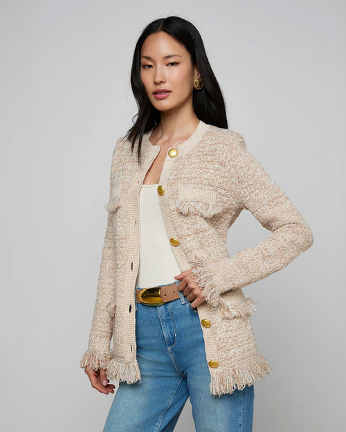 KASTORIA FRINGE CARDIGAN / NATURAL BOUCLE