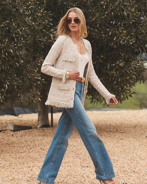 KASTORIA FRINGE CARDIGAN / NATURAL BOUCLE