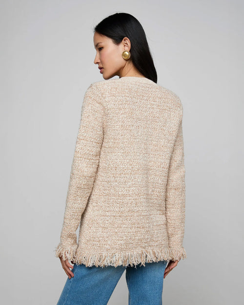 KASTORIA FRINGE CARDIGAN / NATURAL BOUCLE