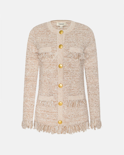 KASTORIA FRINGE CARDIGAN / NATURAL BOUCLE