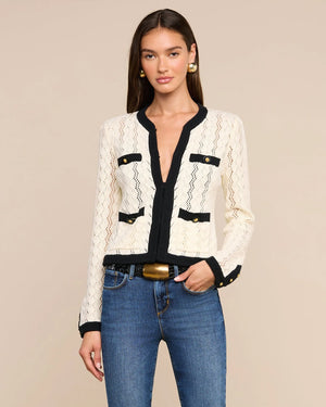 ZEPHYRA POINTELLE CARDI / IVORY