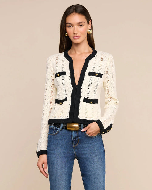 ZEPHYRA POINTELLE CARDI / IVORY