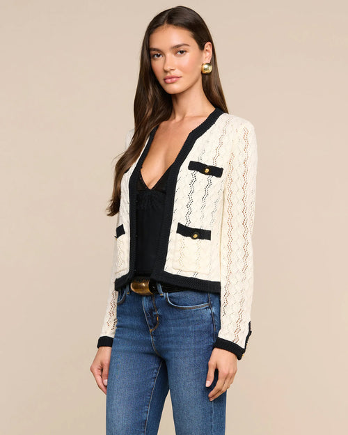 ZEPHYRA POINTELLE CARDI / IVORY