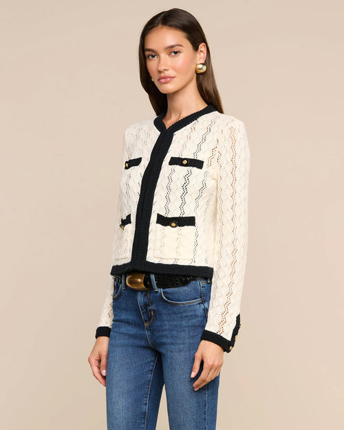 ZEPHYRA POINTELLE CARDI / IVORY