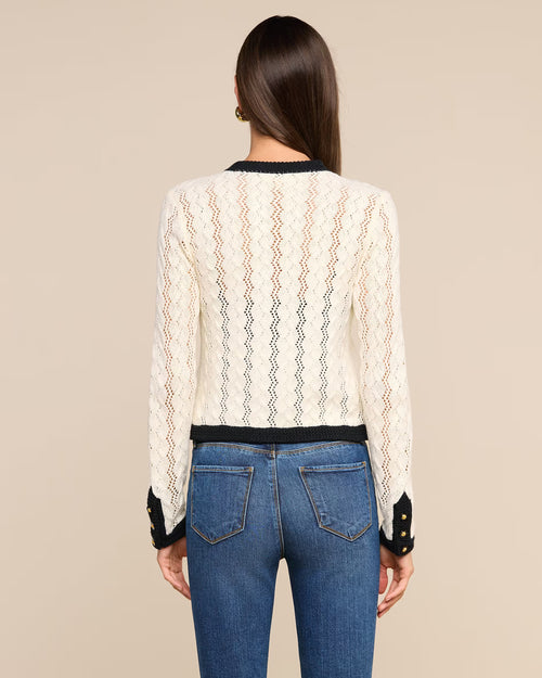 ZEPHYRA POINTELLE CARDI / IVORY