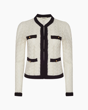 ZEPHYRA POINTELLE CARDI / IVORY