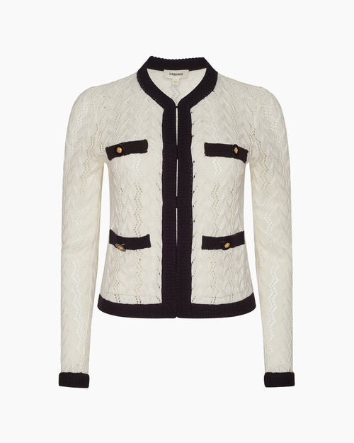 ZEPHYRA POINTELLE CARDI / IVORY