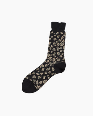 LEOPARD KNITTED SOCKS / BLACK