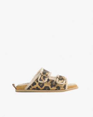 LEOPARD PRINT SANDALS / WARM GOLD